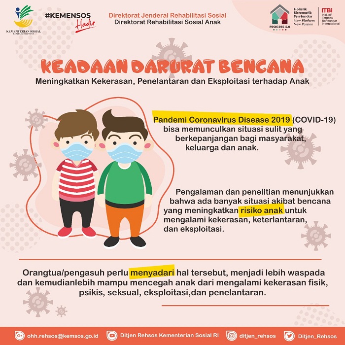 Saat Pandemi Covid-19, Direktorat Rehsos Anak Ajak Orangtua Hindari Kekerasan