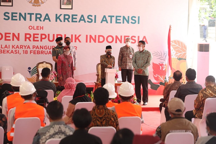 Wapres Resmikan Sentra Kreasi ATENSI, Langkah Nyata Kemensos Berdayakan eks Pemulung dan Tuna Wisma