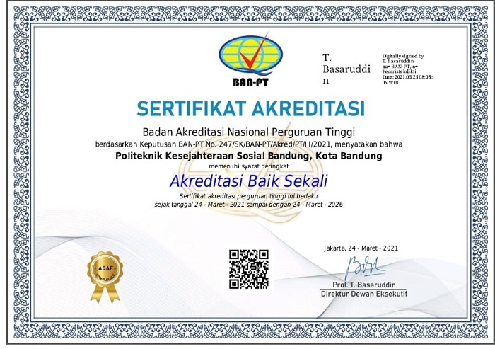 Poltekesos Bandung Raih Peringkat Akreditasi Baik Sekali dari BAN-PT
