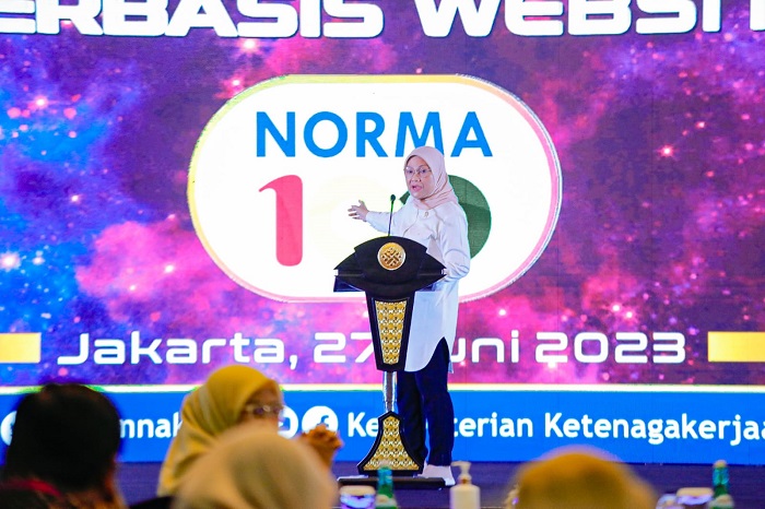 Menaker Luncuran Fitur Pemeriksaan Norma Ketenagakerjaan Berbasis Laman Norma 100